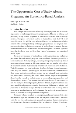 The Opportunity Cost of Study Abroad Programs