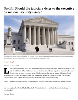 Should the judiciary defer to the executive on national