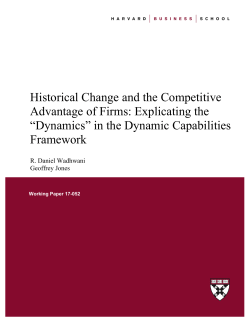 Historical Change and the Competitive Advantage of Firms