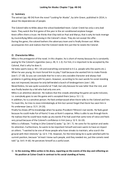 Looking for Alaska: Chapter 7 (pp. 48