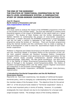 the end of the borders? the politics of territorial cooperation
