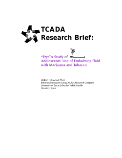 Fry: A Study of Adolescents Use of Embalming Fluid with Marijuana