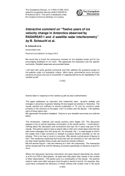 Interactive comment on &ldquo;Twelve years of ice velocity change in