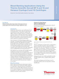 Blood Banking Applications Using the Thermo Scientific Sorvall BP