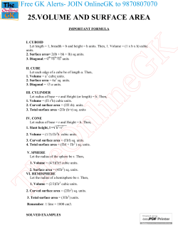 25.VOLUME AND SURFACE AREA