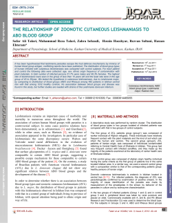 the relationship of zoonotic cutaneous leishmaniasis to abo blood