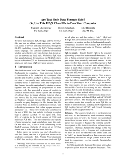 Are Text-Only Data Formats Safe? Or, Use This LATEX Class File to