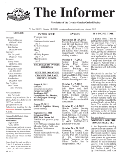 August 2012 - Greater Omaha Orchid Society