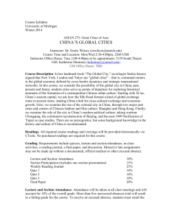 china`s global cities - University of Michigan