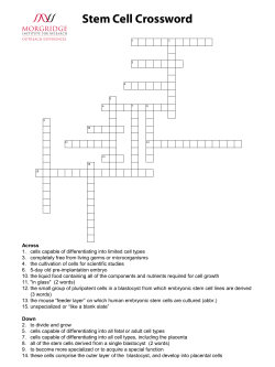 Stem Cell Crossword