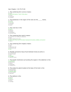 Quiz Chapter. 2 42-70,72-82 1. The combining form cervic/o means