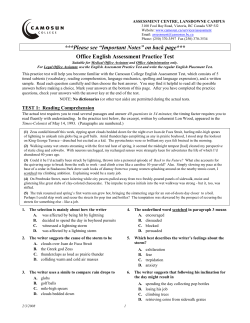 Office English Assessment Practice Test