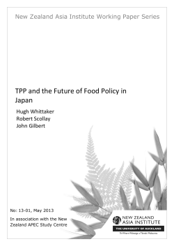 TPP and the Future of Food Policy in Japan