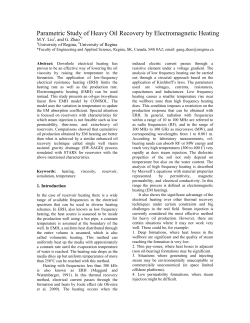 Parametric Study of Heavy Oil Recovery by Electromagnetic Heating