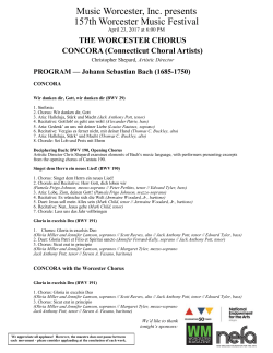 program notes - Music Worcester