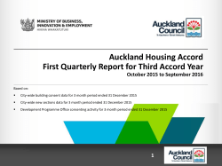 Auckland Housing Accord Monitoring report #9