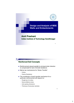 Design and Analysis of MSE walls and