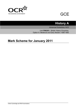 Mark scheme - Unit F963/01 - British history enquiries