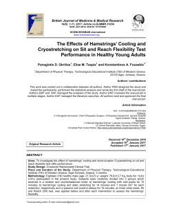 The Effects of Hamstrings` Cooling and Cryostretching on Sit and