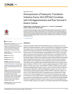 Overexpression of Eukaryotic Translation Initiation Factor 5A2