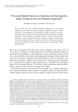 The Labor Market Returns to Cognitive and Noncognitive Ability