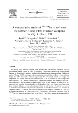 A comparative study of Pu in soil near the former Rocky Flats