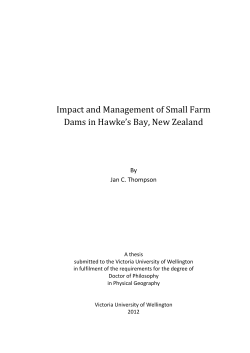 Impact and Management of Small Farm Dams in Hawke`s Bay, New