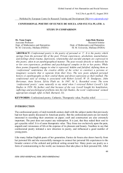 CONFESSIONAL POETRY OF EUNICE DE SOUZA AND SYLVIA