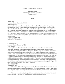 Arkansas Runaway Slaves - The Aquila Digital Community