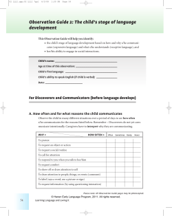 The child`s stage of language development