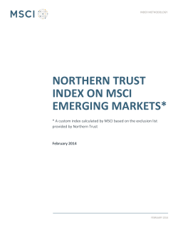 Northern Trust Index on MSCI Emerging Markets Methodology