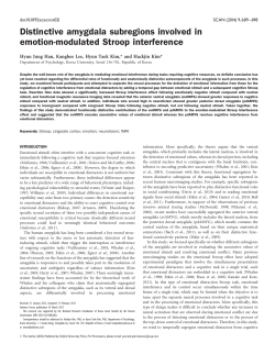 Distinctive amygdala subregions involved in