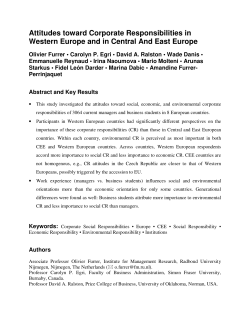 Attitudes toward Corporate Responsibilities in Western Europe and
