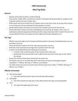 UNK Intramurals Mud Tug Rules