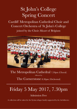 Cornerstone Concert 5 May 2017 programme