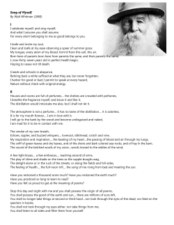 I celebrate myself, and sing myself,