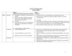 Syllabus: Journeys and Explorations