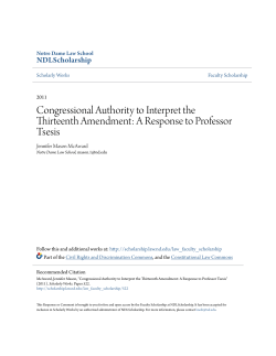 Congressional Authority to Interpret the Thirteenth Amendment: A