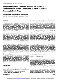 Inhibitory Effect of Abrin and Ricin on the Growth