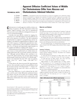Apparent Diffusion Coefficient Values of Middle Ear Cholesteatoma