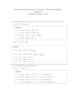 Department of Mathematics, University of Wisconsin