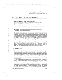 evolution of a habitable planet