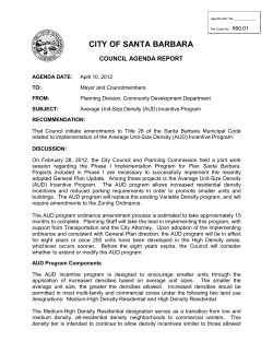 AUD (Average Unit Density) Report 2013
