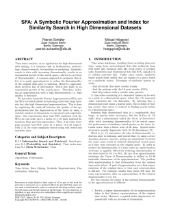 SFA: A Symbolic Fourier Approximation and Index for Similarity