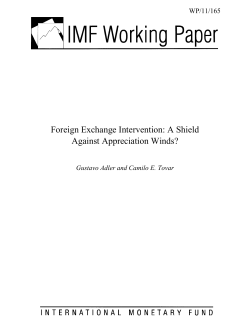 Foreign Exchange Intervention: A Shield Against Appreciation Winds?
