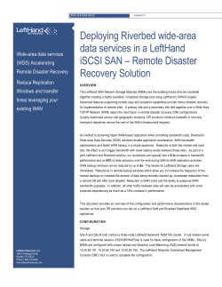 Deploying Riverbed Wide-Area Data Services in a LeftHand iSCSI