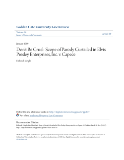 Scope of Parody Curtailed in Elvis Presley Enterprises, Inc. v. Capece