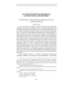 JUVENILE SENTENCING REFORM IN A CONSTITUTIONAL