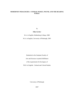 MODERNIST PEDAGOGIES: CONRAD, WOOLF, POUND, AND THE