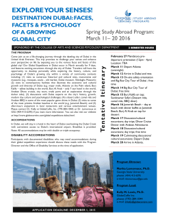 explore your senses! - Study Abroad Programs